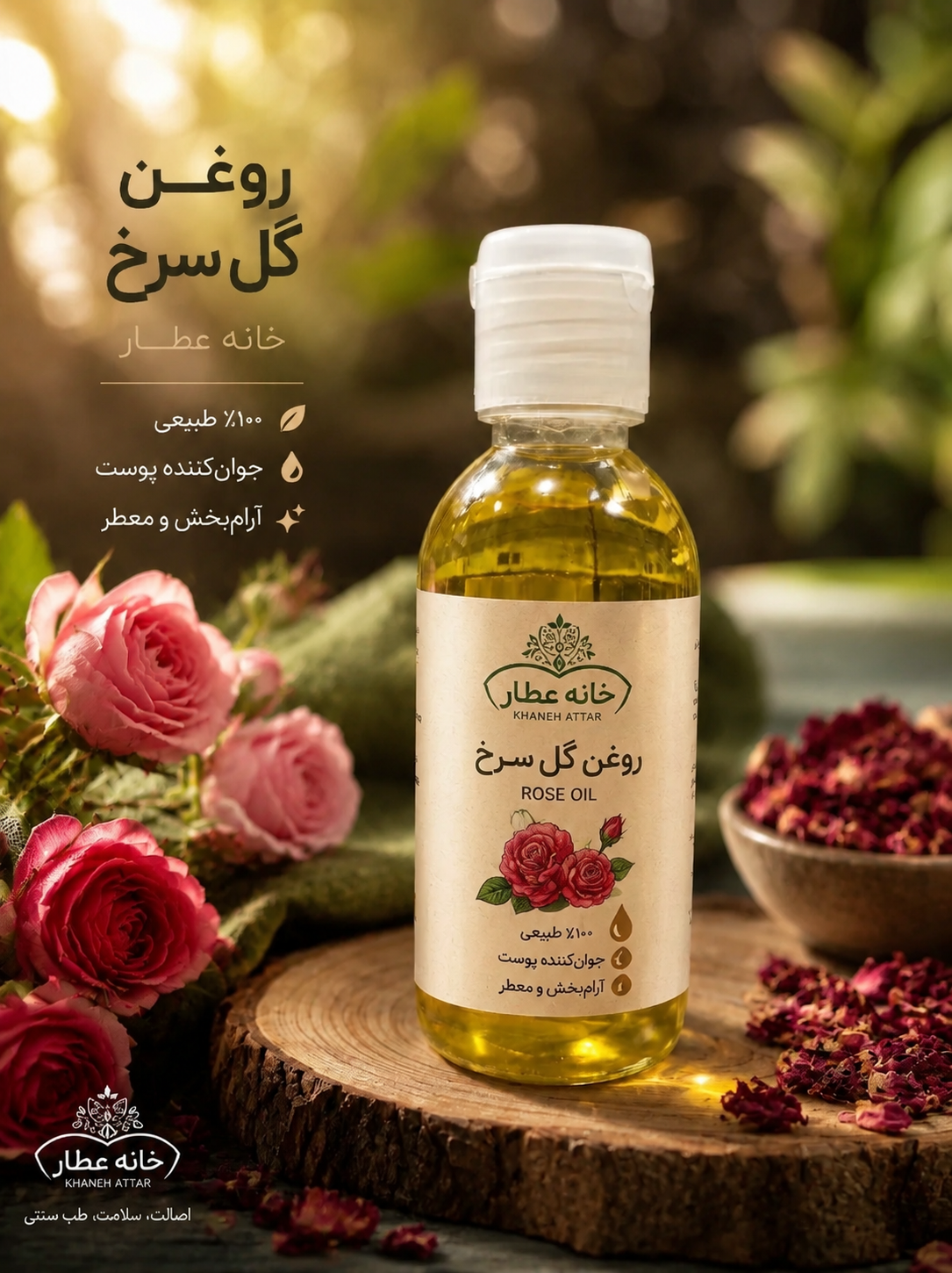 روغن گل سرخ اصل(70 میلی لیتر)
