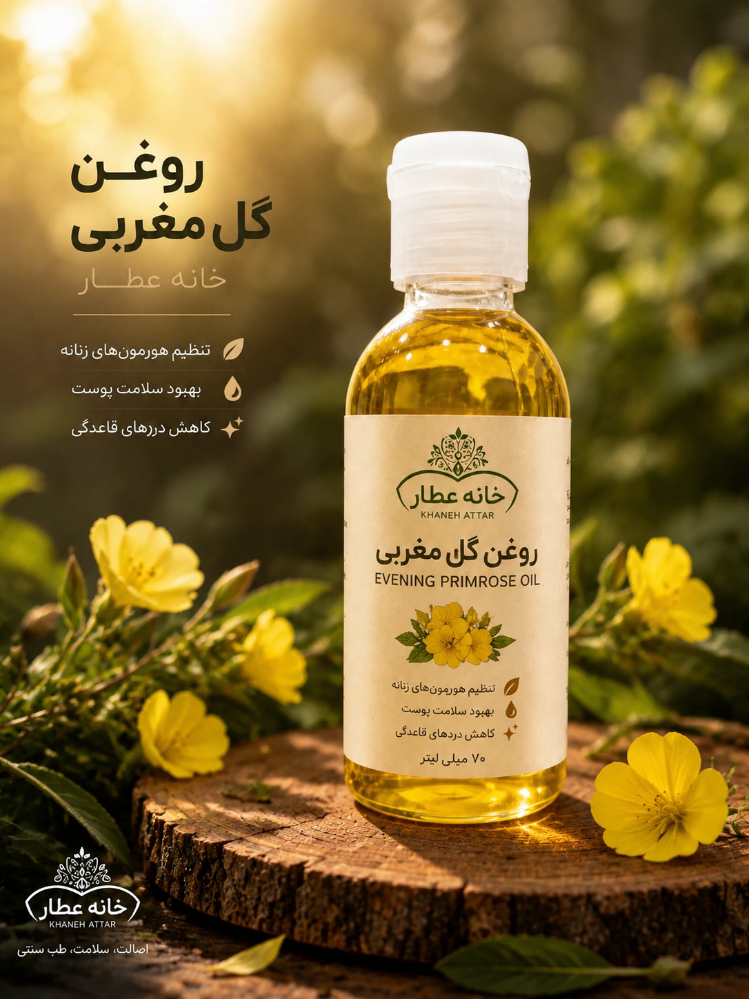روغن گل مغربی اصل(70 میلی لیتر)
