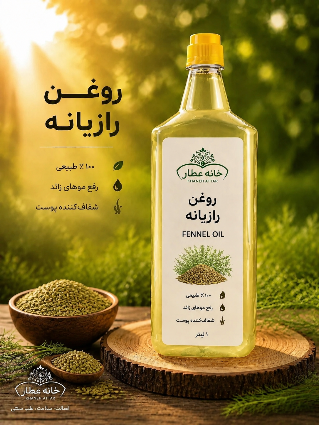 روغن رازیانه خالص (1لیتری) بضمانت مرجوعی