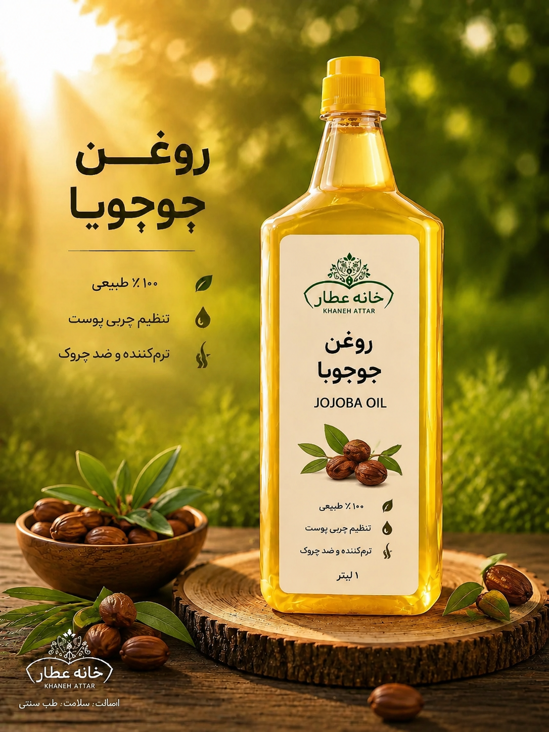 روغن جوجوبا خالص (1لیتری) بضمانت مرجوعی
