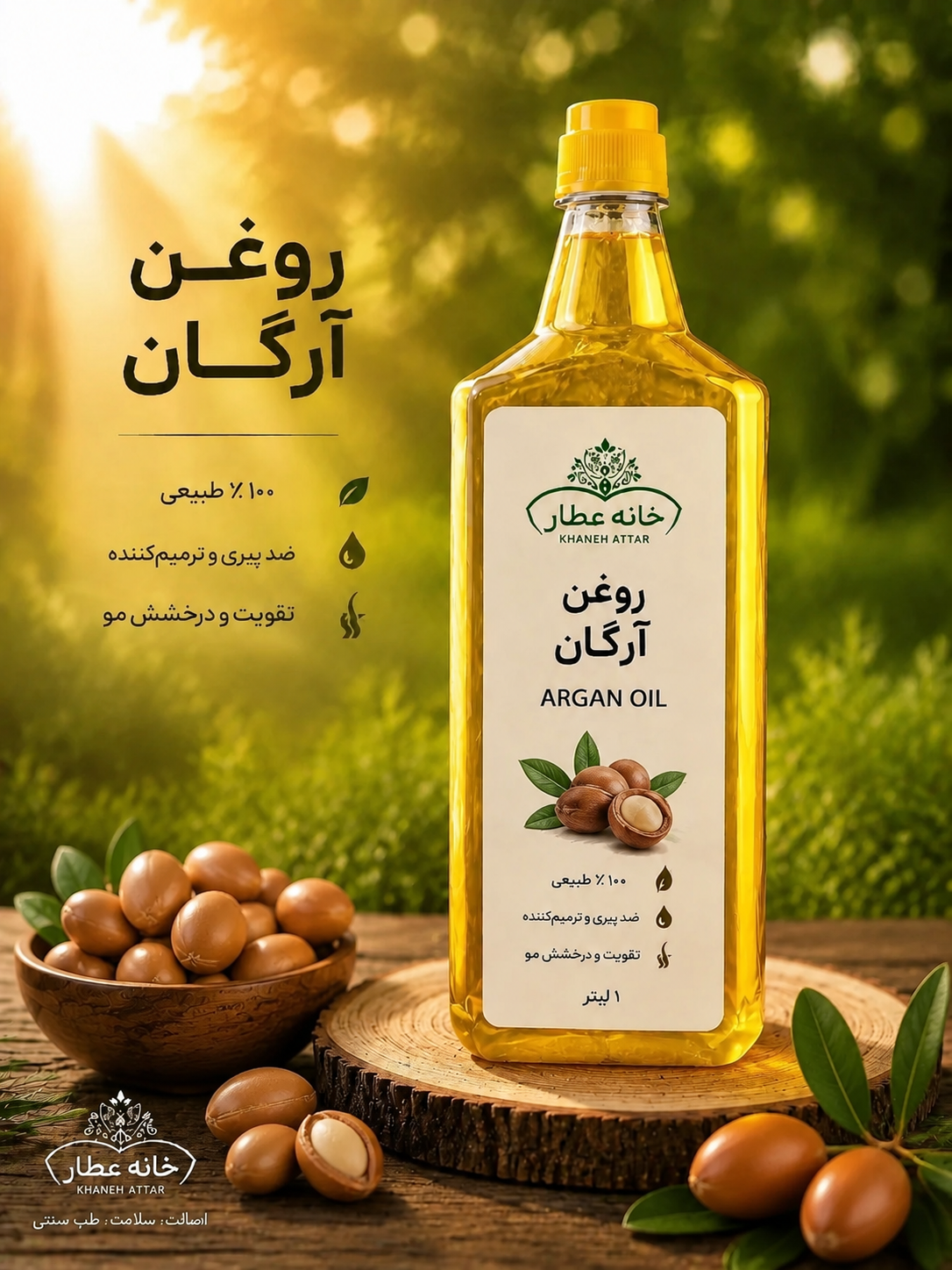 روغن آرگان خالص (1لیتری) بضمانت مرجوعی