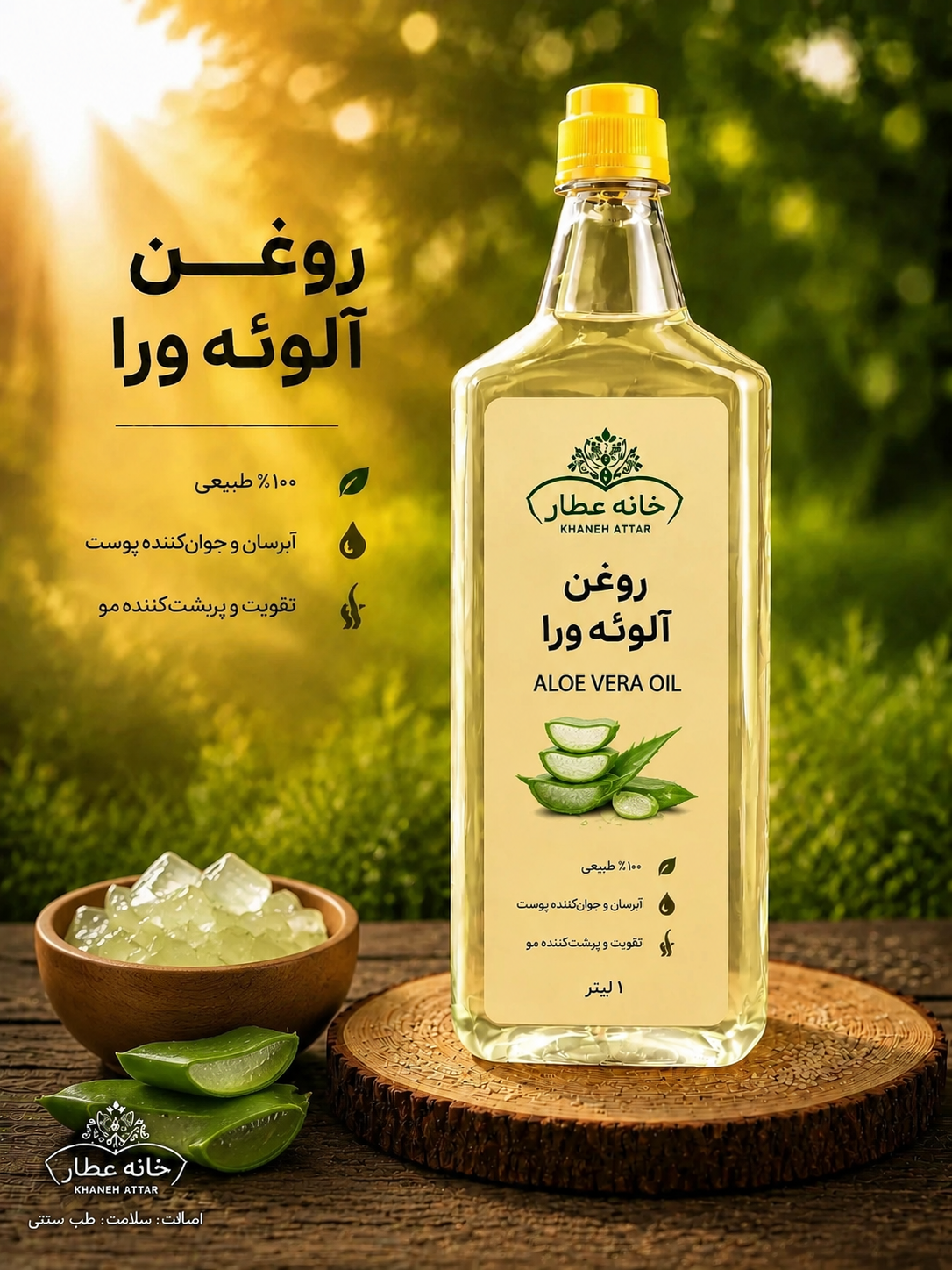 روغن آلوورا خالص (1لیتری) بضمانت مرجوعی