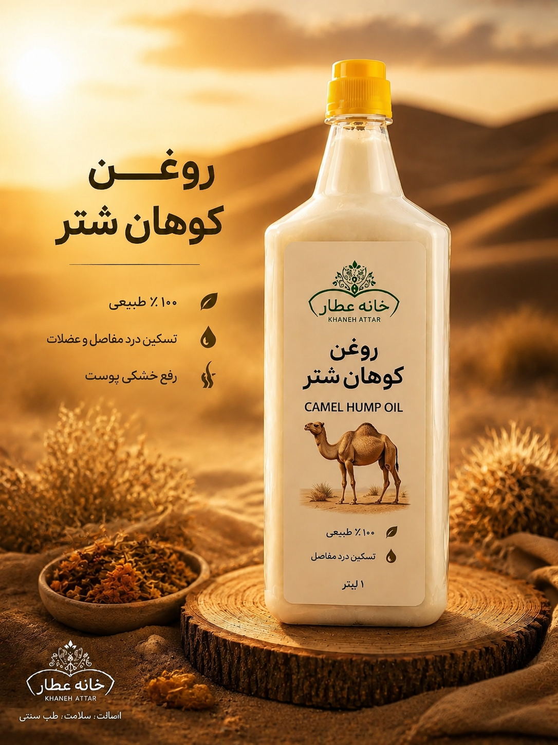 روغن کوهان شتر خالص (1لیتری) بضمانت مرجوعی