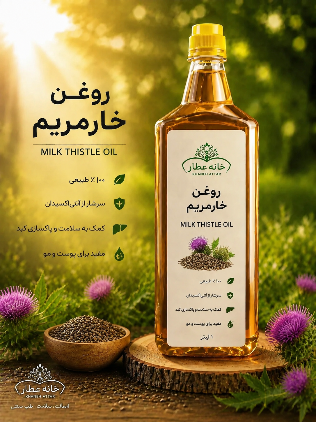 روغن خارمریم خالص (1لیتری) بضمانت مرجوعی