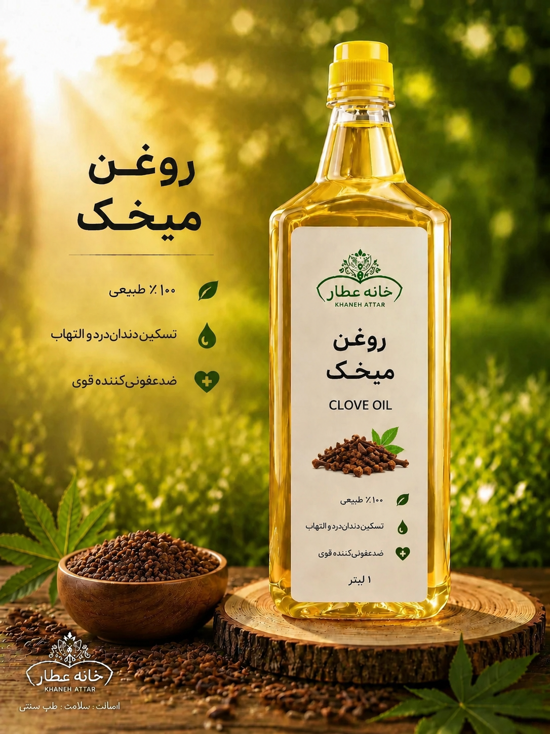 روغن میخک خالص (1لیتری) بضمانت مرجوعی
