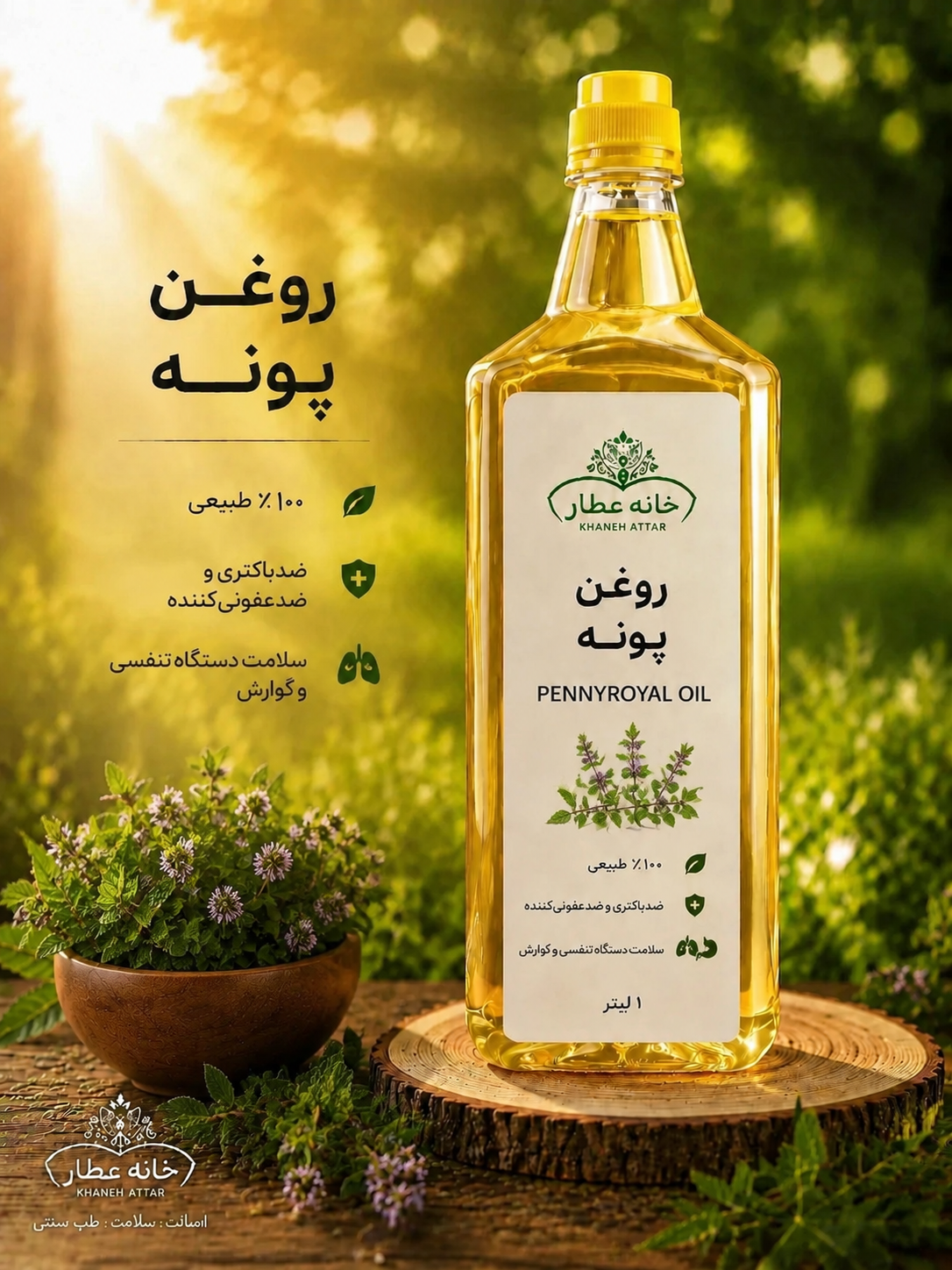 روغن پونه خالص (1لیتری) بضمانت مرجوعی
