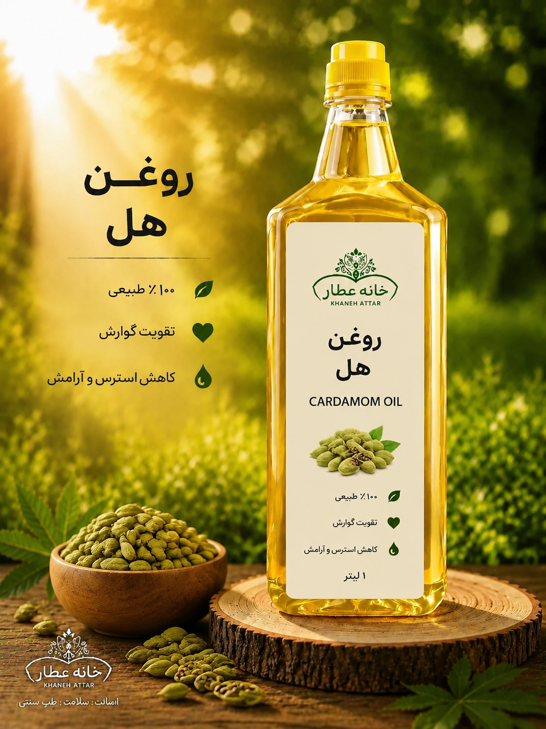 روغن هل خالص (1لیتری) بضمانت مرجوعی