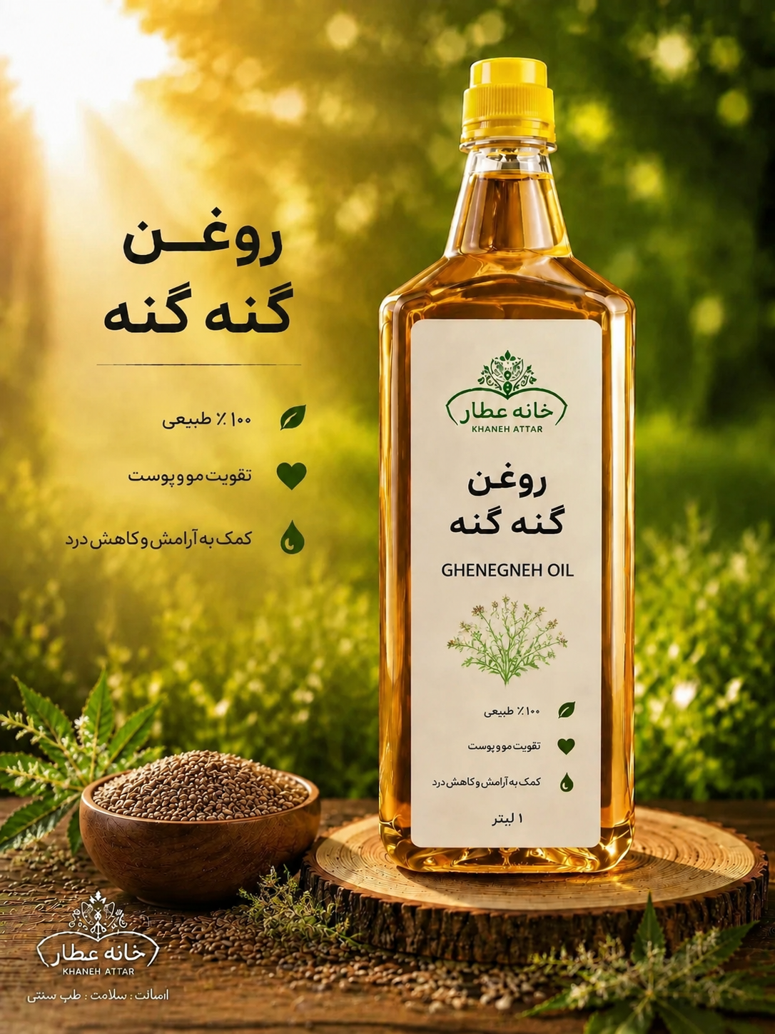 روغن گنه گنه خالص (1لیتری) بضمانت مرجوعی