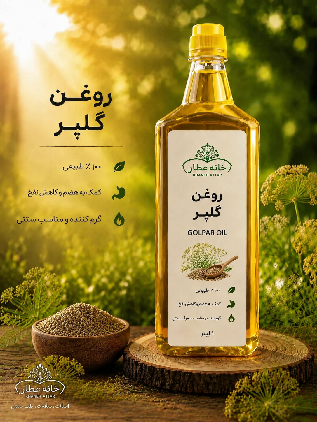 روغن گلپر خالص (1لیتری ) بضمانت مرجوعی