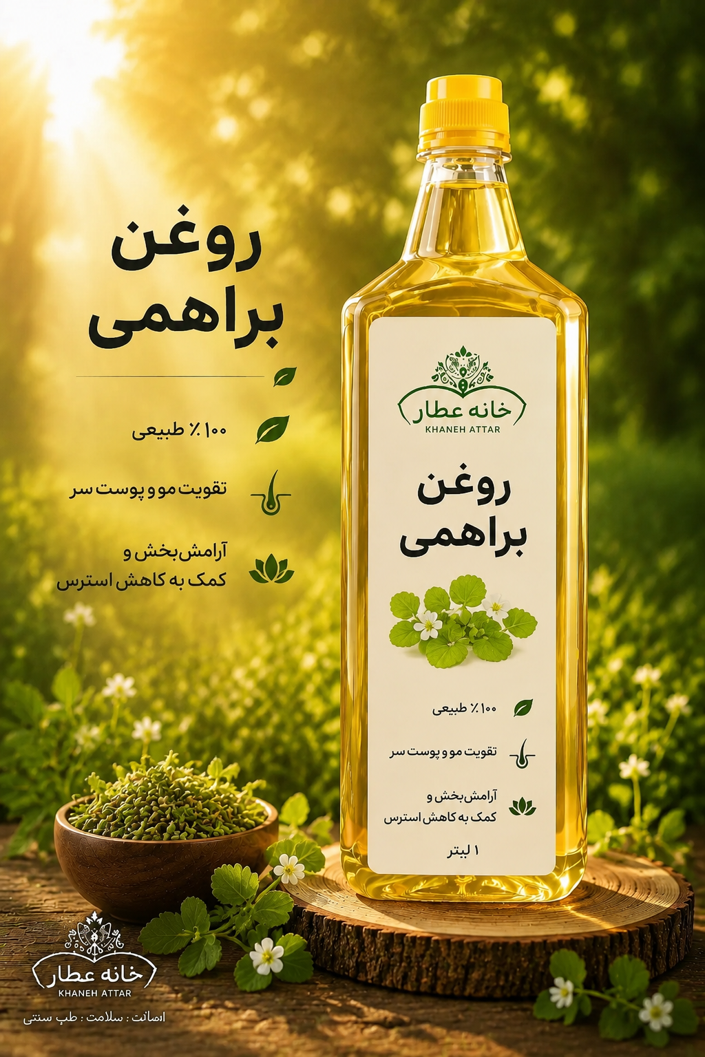 روغن براهمی خالص (1لیتری ) بضمانت مرجوعی