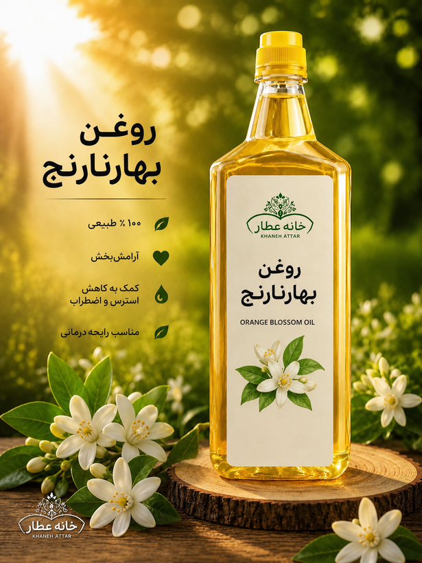 روغن بهارنارنج خالص (1لیتری ) بضمانت مرجوعی