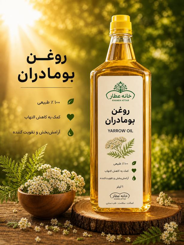روغن بومادران خالص (1لیتری ) بضمانت مرجوعی