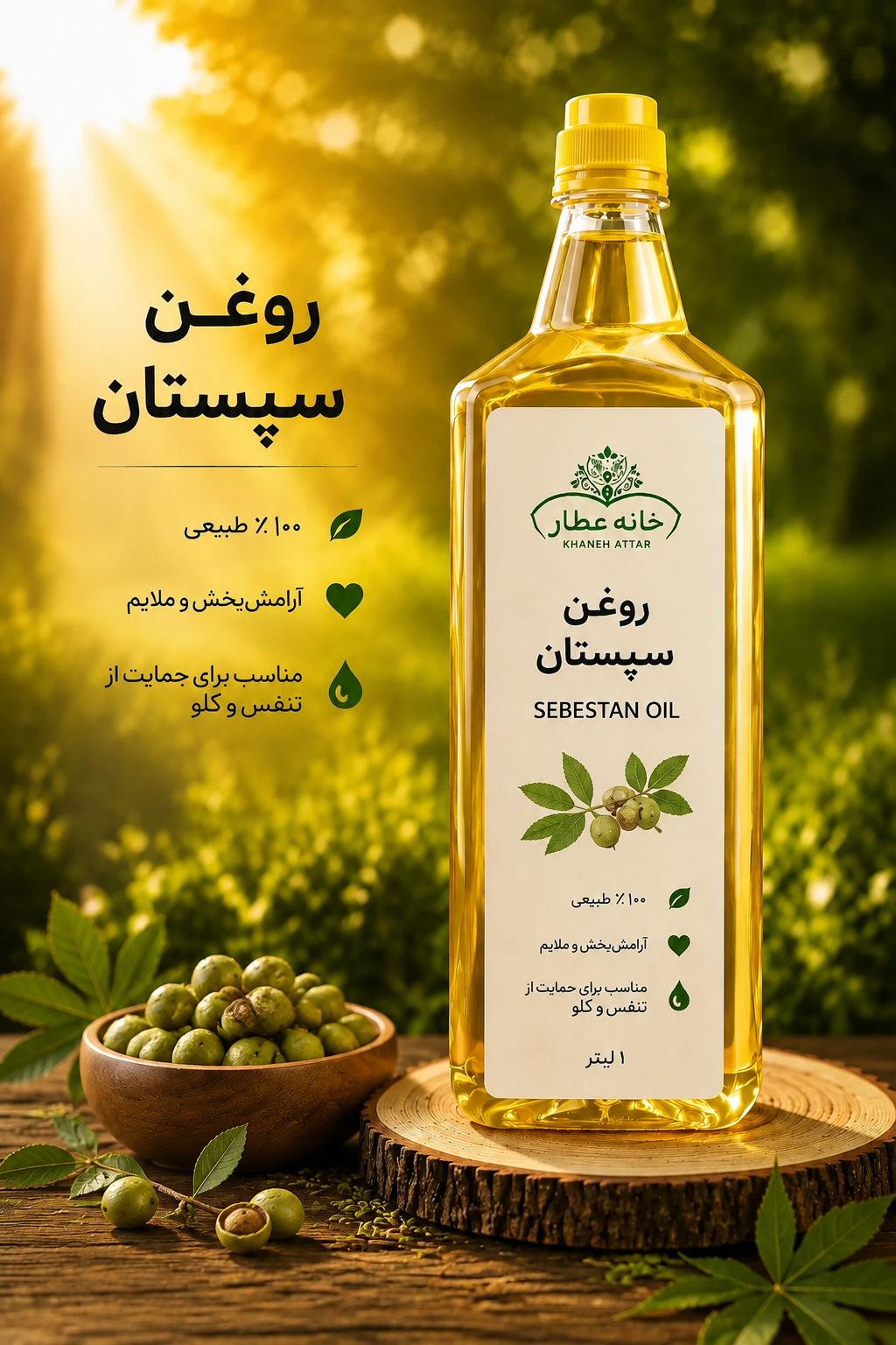 روغن سپستان خالص (1لیتری ) بضمانت مرجوعی