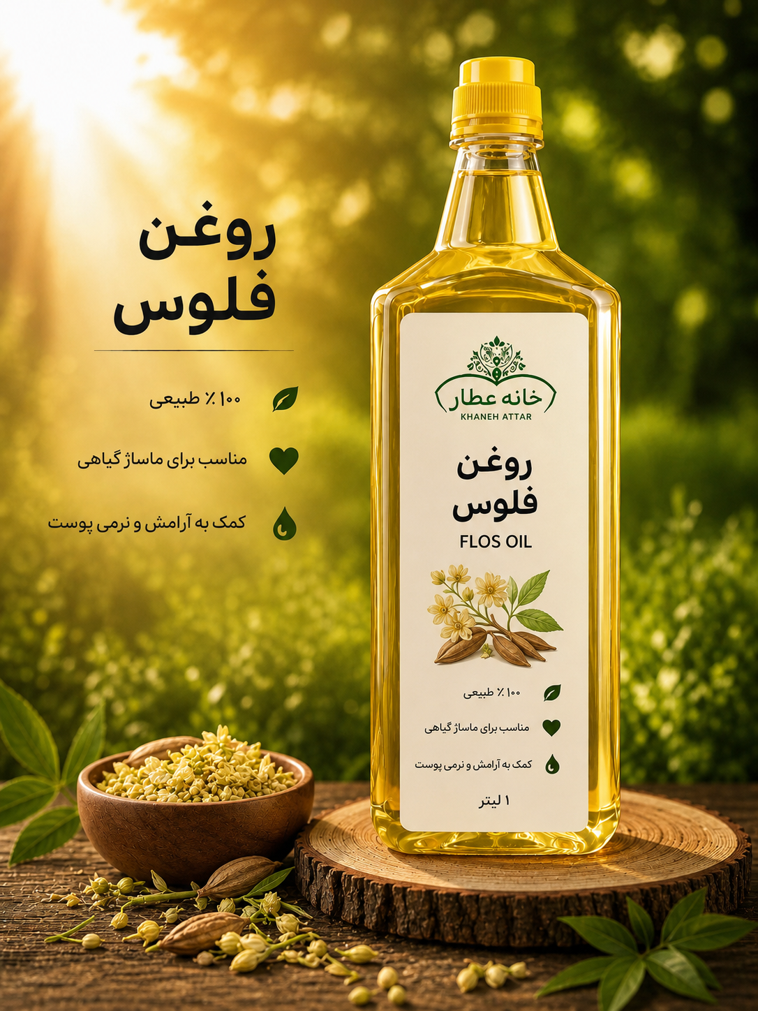 روغن فلوس خالص (1لیتری ) بضمانت مرجوعی