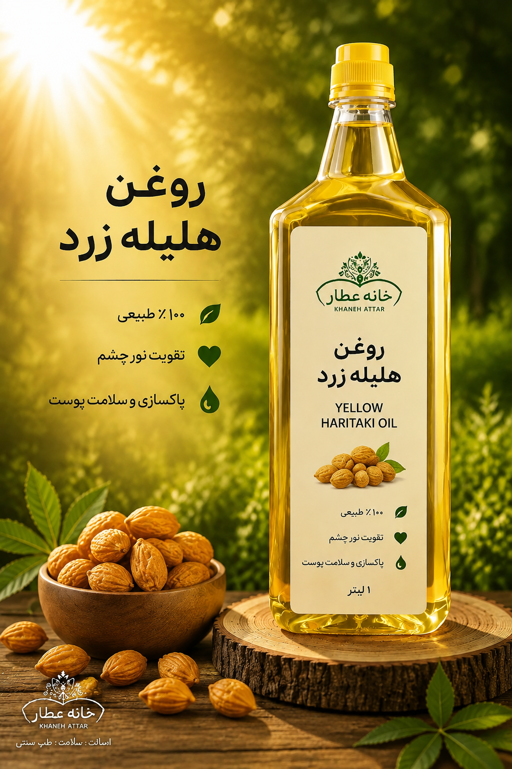 روغن هلیله زردخالص (1لیتری ) بضمانت مرجوعی