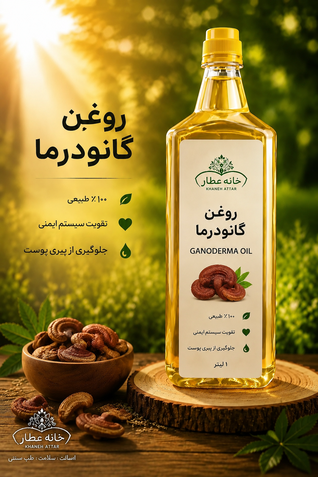 روغن گانودرماخالص (1لیتری ) بضمانت مرجوعی