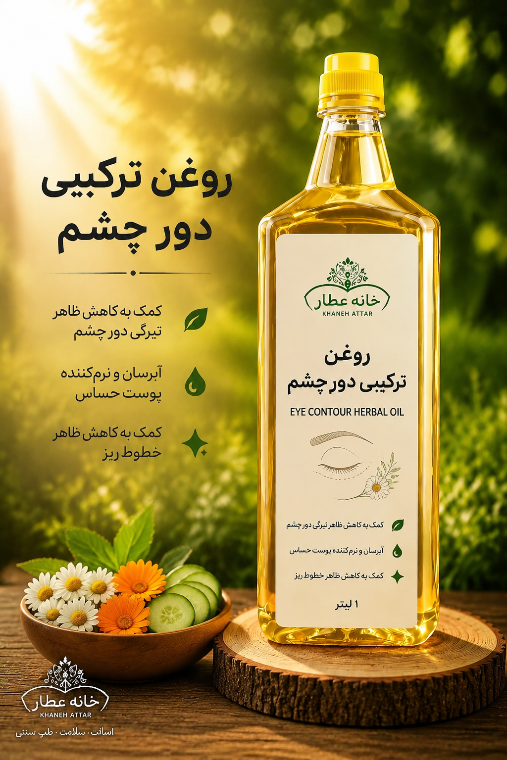روغن ترکیبی دورچشم اصل(1 لیتر) بضمانت مرجوعی