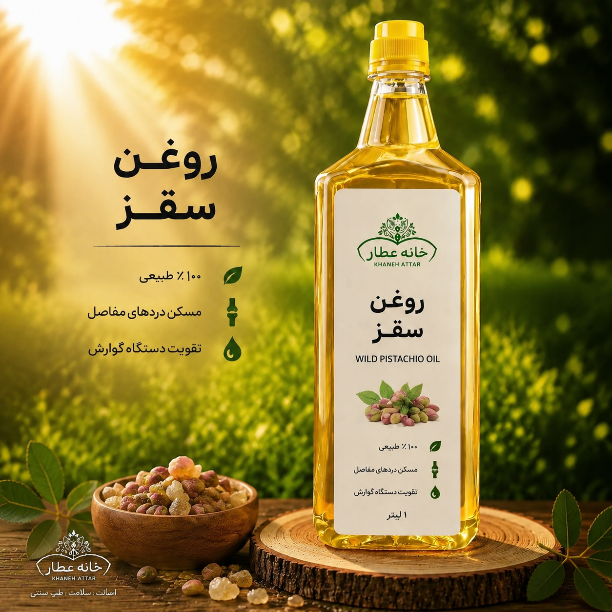 روغن سقزخالص (نیم لیتری ) بضمانت مرجوعی