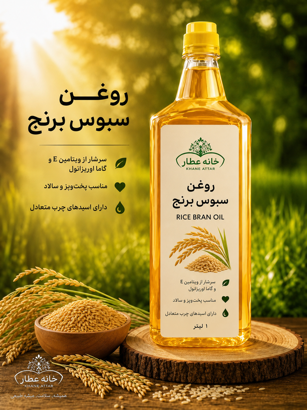روغن سبوس برنج خالص (۱ لیتر) بضمانت مرجوعی