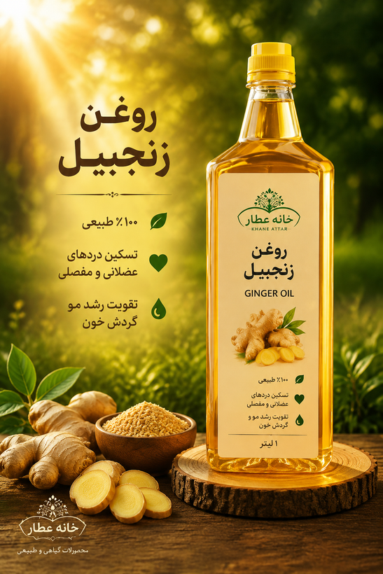 روغن زنجبیل خالص (۱ لیتر) بضمانت مرجوعی