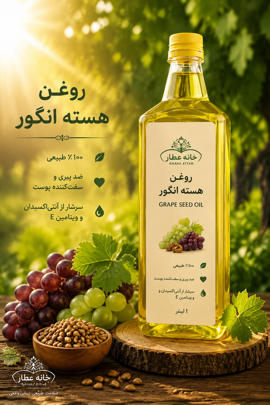 روغن هسته انگور خالص (۱ لیتر) بضمانت مرجوعی