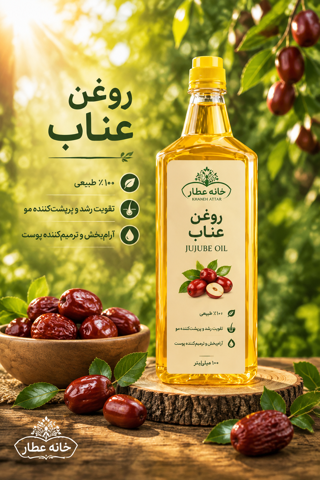 روغن عناب خالص (۱ لیتری) بضمانت مرجوعی