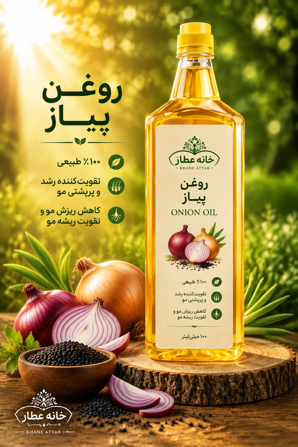 روغن پیاز خالص (۱ لیتری) بضمانت مرجوعی
