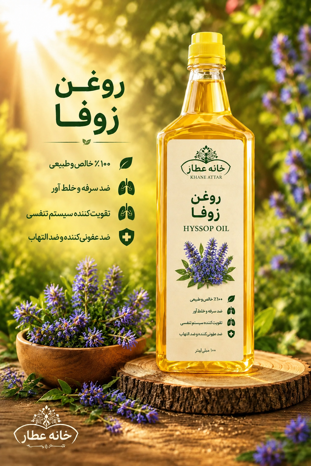 روغن  زوفا خالص (۱ لیتری) بضمانت مرجوعی