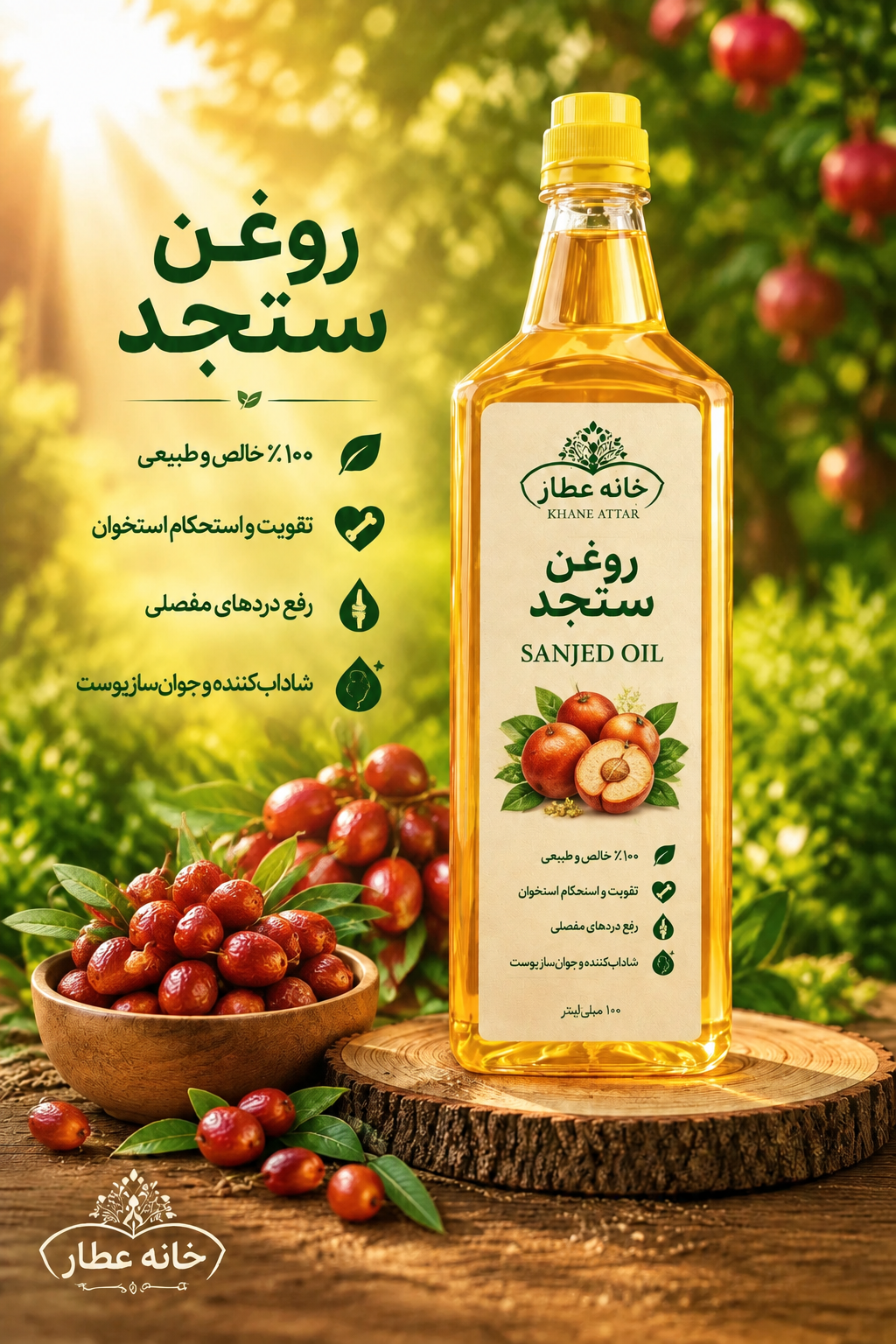 روغن  سنجدخالص (۱ لیتری) بضمانت مرجوعی
