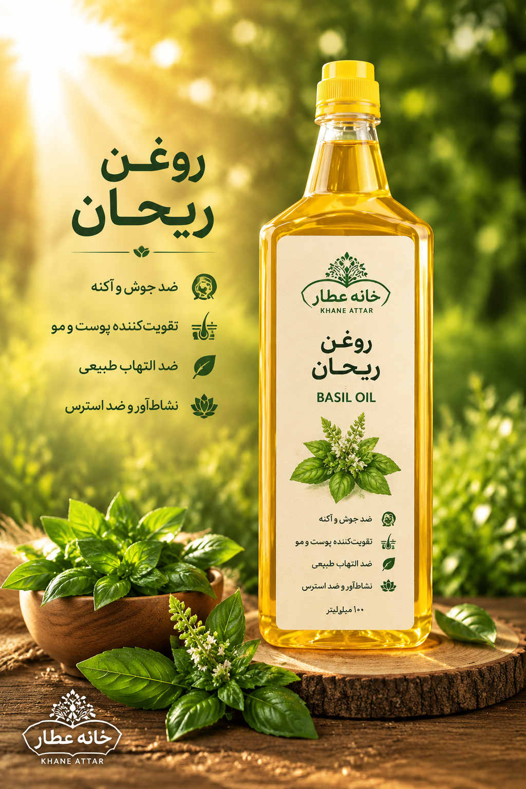 روغن  ریحان خالص (۱ لیتری) بضمانت مرجوعی